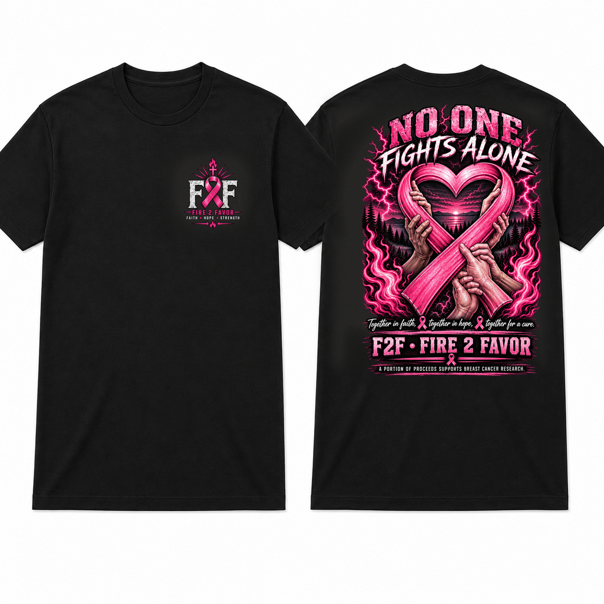 No One Fights Alone: Breast Cancer Awareness Tee
